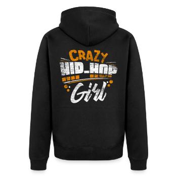 Fille de hip hop - Veste à capuche bio Premium Unisexe - noir - Dos - Nico (187cm)