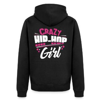 Fille de hip hop - Veste à capuche bio Premium Unisexe - noir - Dos - Nico (187cm)