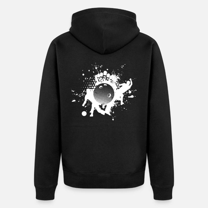Bowling - Unisex Premium Bio Zip Hoodie - Schwarz