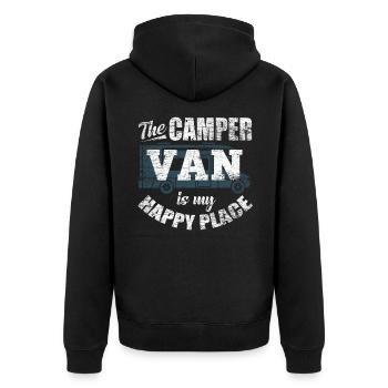 Camper van - Unisex Premium Organic Zip Hoodie - black - Back - Nico (187cm)
