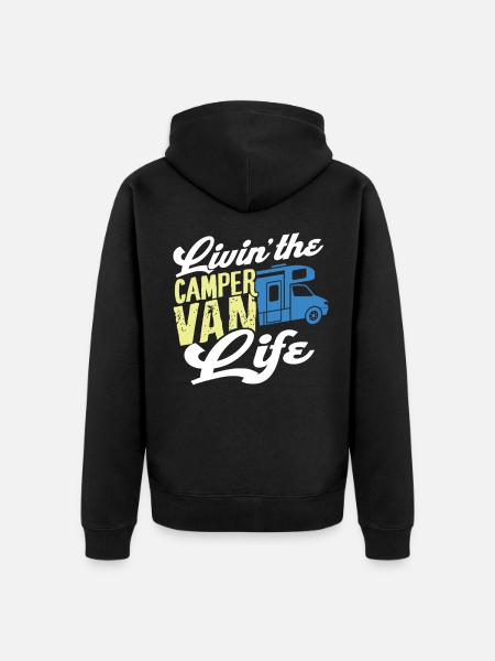 Camper van - Unisex Premium Organic Zip Hoodie - black