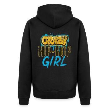 Fille de hip hop - Veste à capuche bio Premium Unisexe - noir - Dos - Nico (187cm)