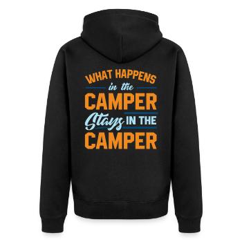Caravane de camping-car - Veste à capuche bio Premium Unisexe - noir - Dos - Nico (187cm)