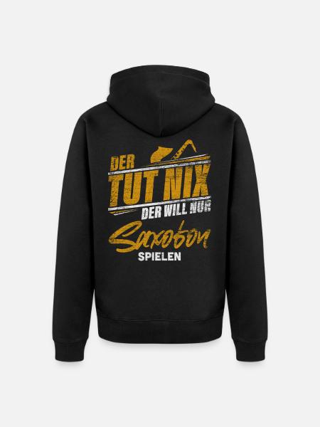 Saxofon - Unisex Premium Bio Zip Hoodie - Schwarz
