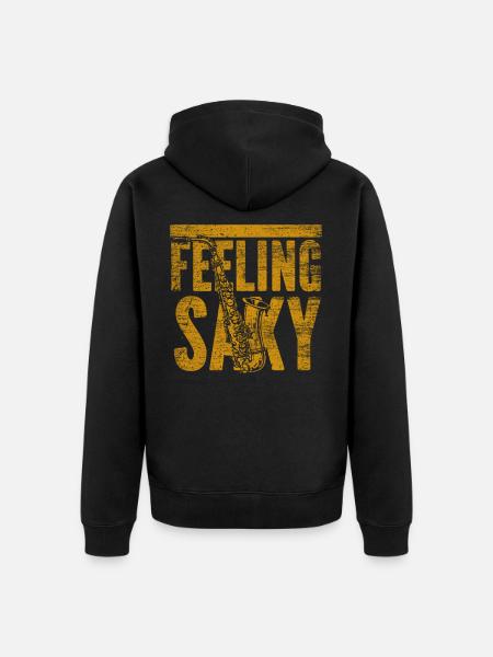 saxofoon - Uniseks Premium bio ziphoodie - zwart