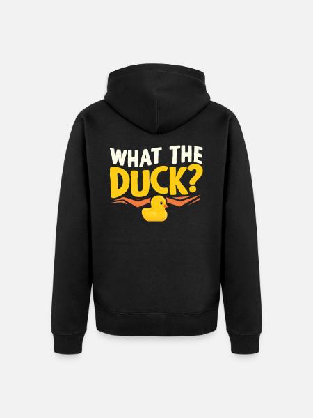 Squeaky duck - Unisex Premium Organic Zip Hoodie - black