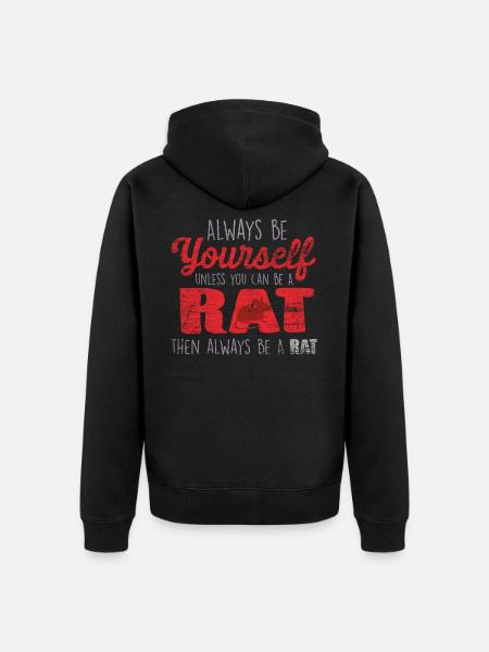 Ratte - Unisex Premium Bio Zip Hoodie - Schwarz