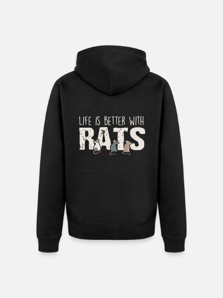 rats - Unisex Premium Organic Zip Hoodie - black