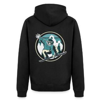 Snowboard Snowboarder Snowboarding - Unisex Premium Organic Zip Hoodie - black - Back - Nico (187cm)