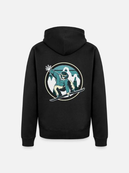 Snowboard Snowboarder Snowboarding - Unisex Premium Organic Zip Hoodie - black
