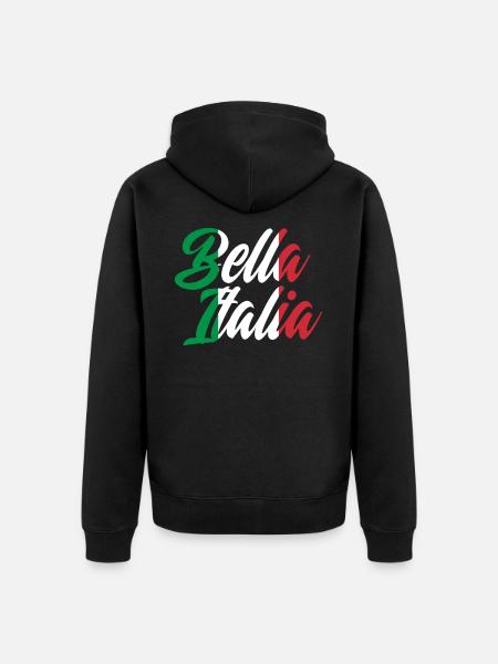 Italy - Unisex Premium Organic Zip Hoodie - black