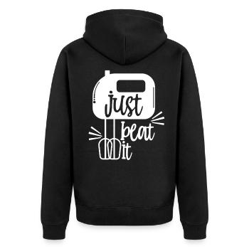 kitchen - Unisex Premium Organic Zip Hoodie - black - Back - Nico (187cm)