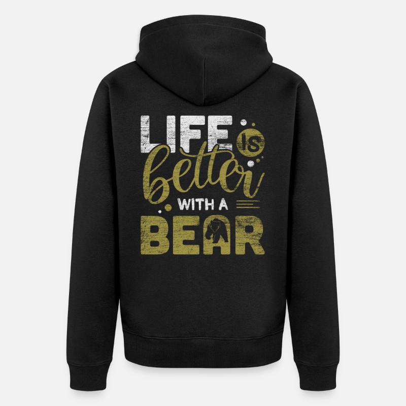 Ours - Veste à capuche bio Premium Unisexe - noir