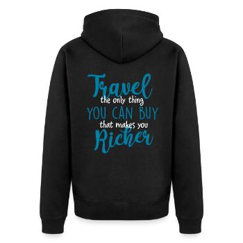 Voyage - Veste à capuche bio Premium Unisexe - noir - Dos - Nico (187cm)