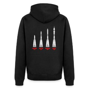 Voyage spatial de missiles Union soviétique Russie - Veste à capuche bio Premium Unisexe - noir - Dos - Nico (187cm)