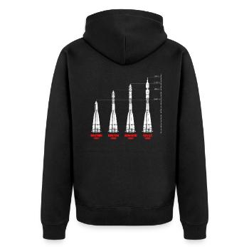 Missile USSR Russia Soviet Union - Unisex Premium Organic Zip Hoodie - black - Back - Nico (187cm)