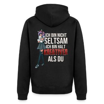 Anime Manga - Unisex Premium Bio Zip Hoodie - Schwarz - Hinten - Nico (187cm)