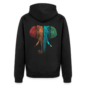 éléphant - Veste à capuche bio Premium Unisexe - noir - Dos - Nico (187cm)