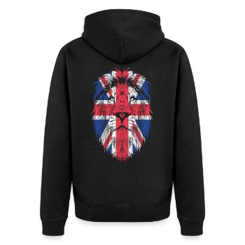 UK Royaume-Uni drapeau de Grande-Bretagne - Veste à capuche bio Premium Unisexe - noir - Dos - Nico (187cm)