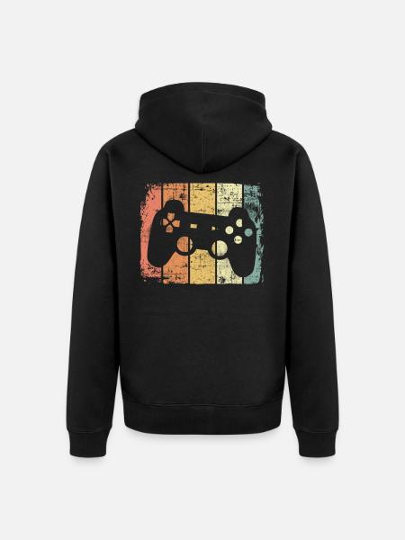Gaming retro - Unisex Premium Organic Zip Hoodie - black