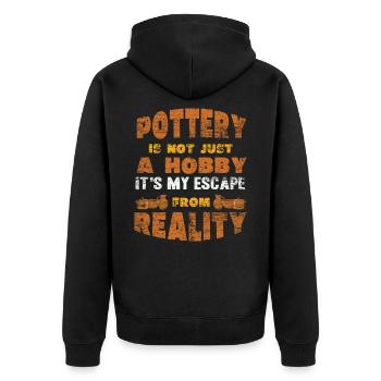make pottery - Unisex Premium Organic Zip Hoodie - black - Back - Nico (187cm)