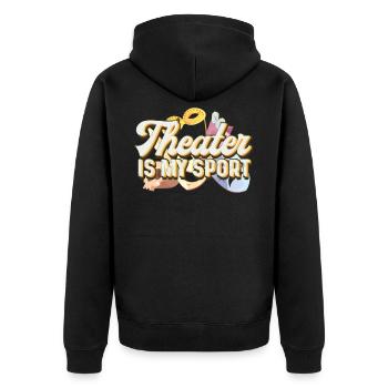 Schauspiel Theater - Unisex Premium Bio Zip Hoodie - Schwarz - Hinten - Nico (187cm)