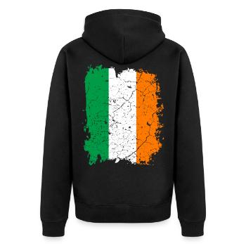 Drapeau irlandais - Veste à capuche bio Premium Unisexe - noir - Dos - Nico (187cm)