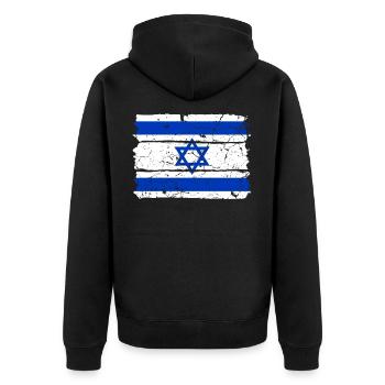 Drapeau d'Israël - Veste à capuche bio Premium Unisexe - noir - Dos - Nico (187cm)