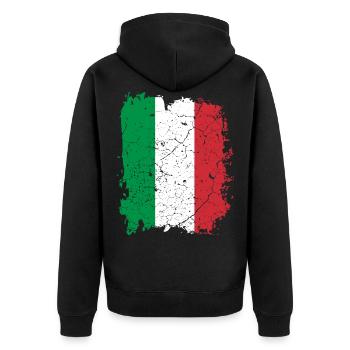 Italy flag - Unisex Premium Organic Zip Hoodie - black - Back - Nico (187cm)