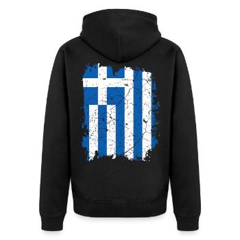 Drapeau de la Grèce - Veste à capuche bio Premium Unisexe - noir - Dos - Nico (187cm)