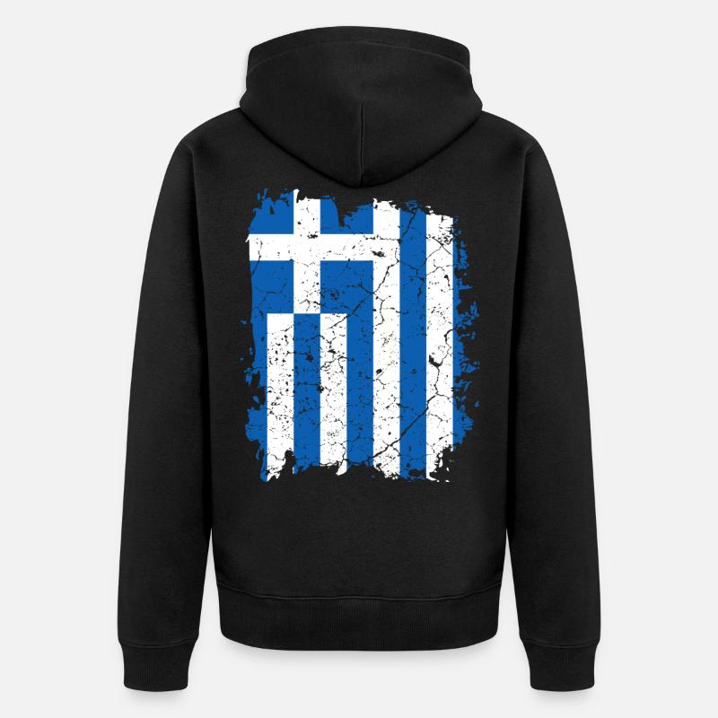 Drapeau de la Grèce - Veste à capuche bio Premium Unisexe - noir