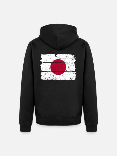 Japan flag - Unisex Premium Organic Zip Hoodie - black