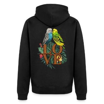 Perruche d'amour perruche - Veste à capuche bio Premium Unisexe - noir - Dos - Nico (187cm)