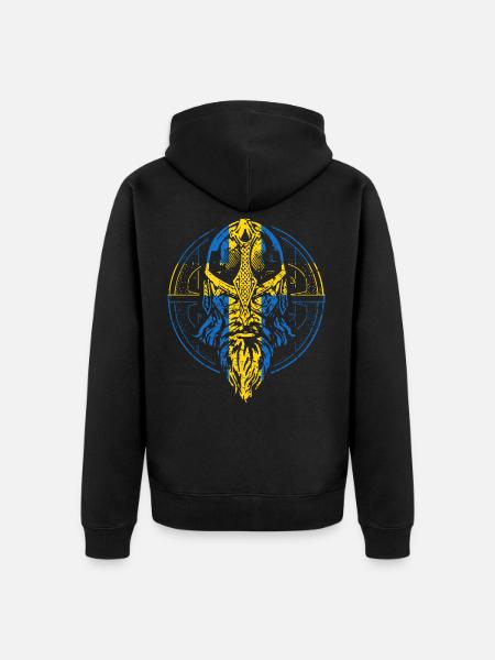 Schwedischer Wikinger - Unisex Premium Bio Zip Hoodie - Schwarz