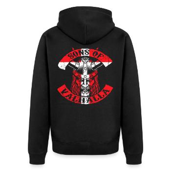Vikings Danemark - Veste à capuche bio Premium Unisexe - noir - Dos - Nico (187cm)