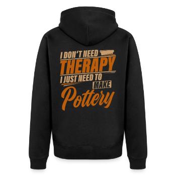 do pottery - Unisex Premium Organic Zip Hoodie - black - Back - Nico (187cm)
