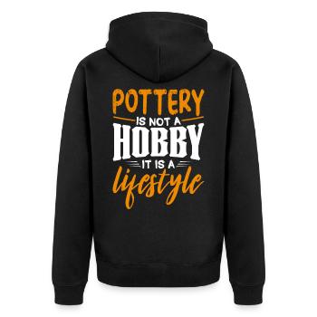 do pottery - Unisex Premium Organic Zip Hoodie - black - Back - Nico (187cm)