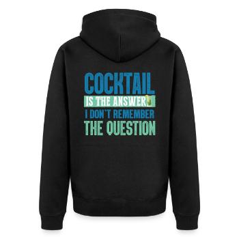cocktails - Unisex Premium Organic Zip Hoodie - black - Back - Nico (187cm)