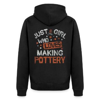 make pottery - Unisex Premium Organic Zip Hoodie - black - Back - Nico (187cm)