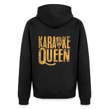 Karaoke - Unisex Premium Bio Zip Hoodie - Schwarz - Hinten - Nico (187cm)