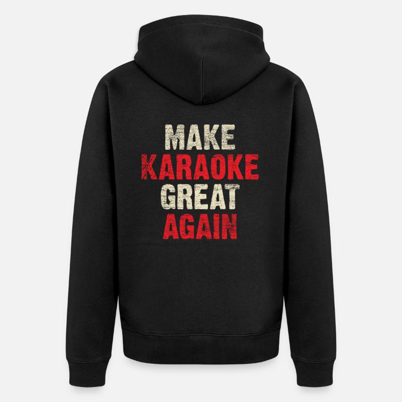 Karaoke - Unisex Premium Bio Zip Hoodie - Schwarz