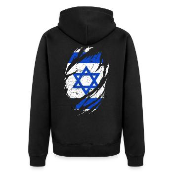 Israel flag - Unisex Premium Organic Zip Hoodie - black - Back - Nico (187cm)
