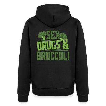 brocoli - Veste à capuche bio Premium Unisexe - noir - Dos - Nico (187cm)