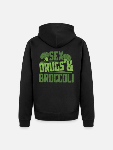 broccoli - Unisex Premium Organic Zip Hoodie - black