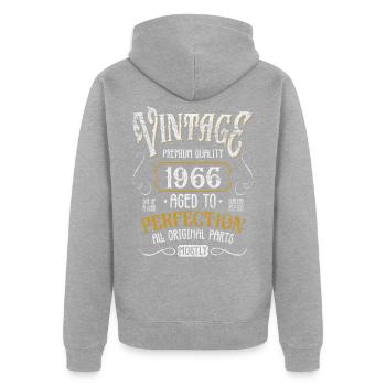 Birthday born in 1966 - Unisex Premium Organic Zip Hoodie - heather grey - Back - Nico (187cm)