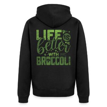brocoli - Veste à capuche bio Premium Unisexe - noir - Dos - Nico (187cm)