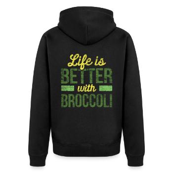 brocoli - Veste à capuche bio Premium Unisexe - noir - Dos - Nico (187cm)