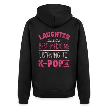 K-Pop - Veste à capuche bio Premium Unisexe - noir - Dos - Nico (187cm)