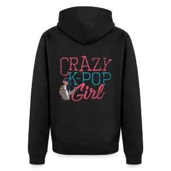 K-POP - Unisex Premium Bio Zip Hoodie - Schwarz - Hinten - Nico (187cm)