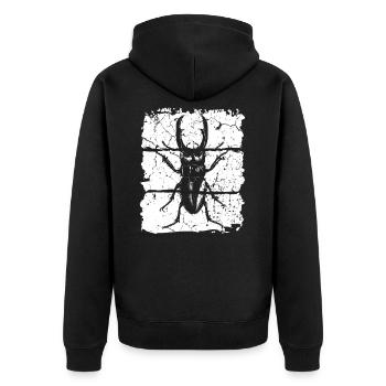 Stag beetle insect - Unisex Premium Organic Zip Hoodie - black - Back - Nico (187cm)